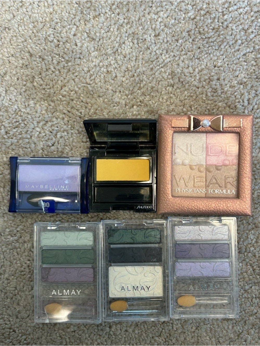 Eyeshadow Palettes  bundle Green Purple yellow Almay maybeline shiseido